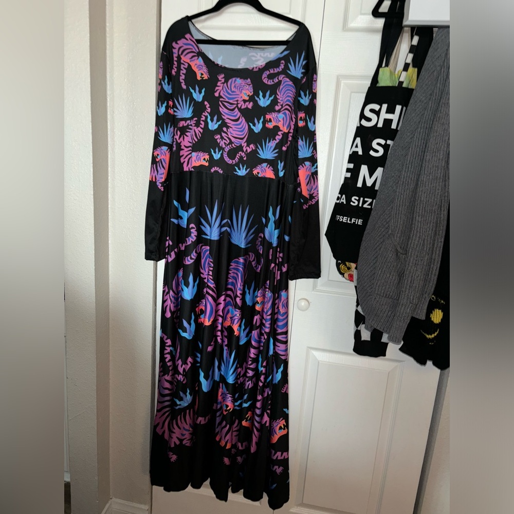 Tiger print maxi dress